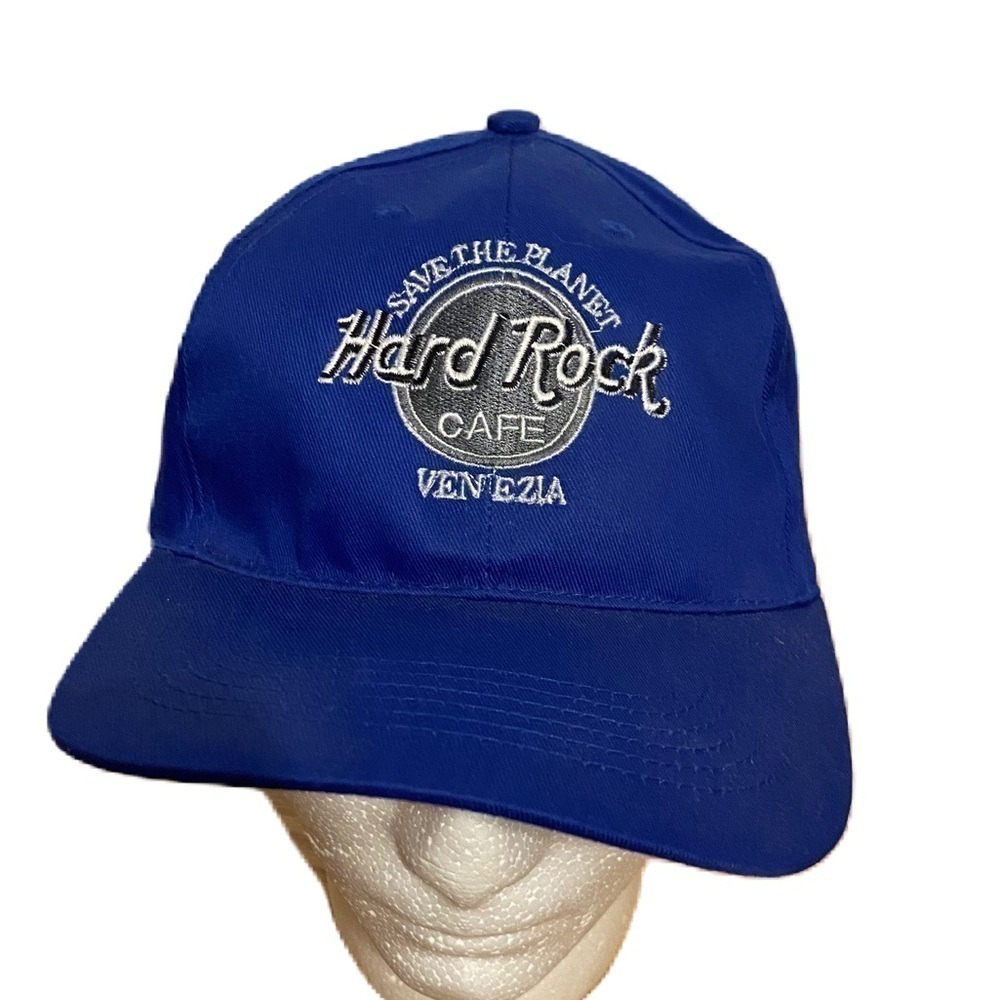 Vintage Hard Rock Cafe Venezia Venice Italy SnapBack Hat Blue Trucker